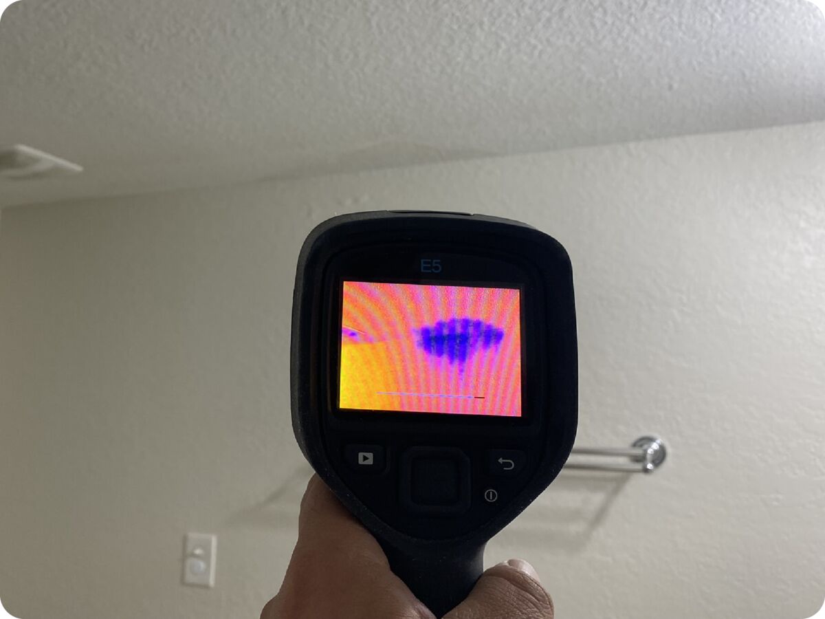 DRI Gulf Coast thermal camera showing hidden moisture inside a wall